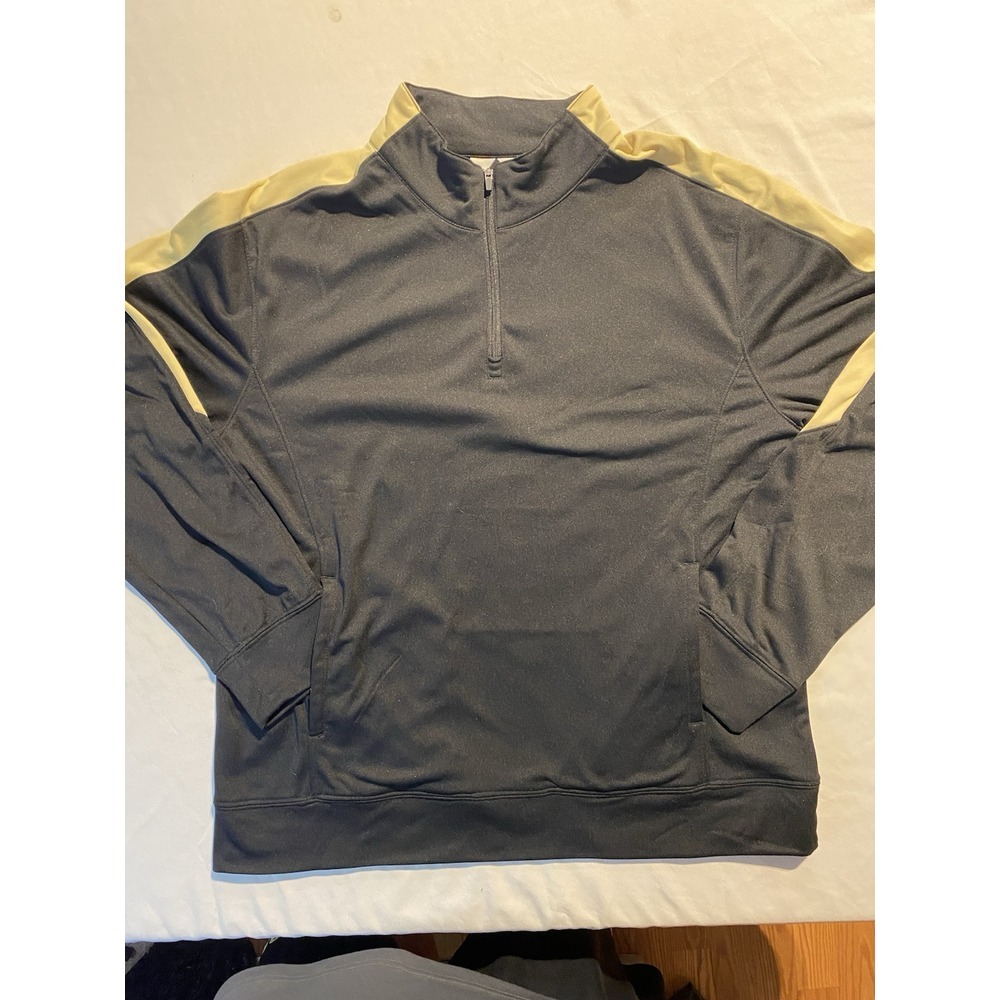 Augusta Sportswear 1/4 Zip Golf Pullover Black & Gold Long Sleeve Womens L Men M
